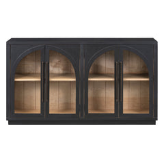 Arched Glass Door Sideboard Cabinet