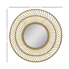 Boho Woven Wicker Wall Mirror