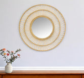 Boho Woven Wicker Wall Mirror