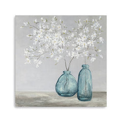 White Spring Flowers Canvas Art