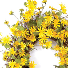 23" Spring Daisy Artificial Wreath