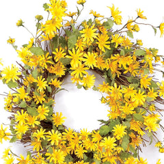 23" Spring Daisy Artificial Wreath