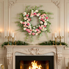 23" Artificial Peony Wreath