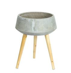 Cement & Wood Planter with Stand