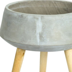 Cement & Wood Planter with Stand