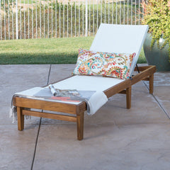 Acacia Wood Chaise Lounge