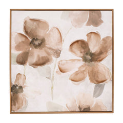 Set Of Two Floral Natural Framed Wall Art