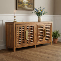 Carved Teak Wood Sideboard