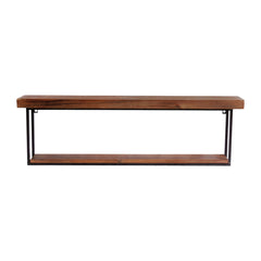 36" Two-Level Wood and Metal Accent Shelf Set
