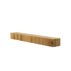 59" Natural Ribbed Solid Wood Floating Shelf