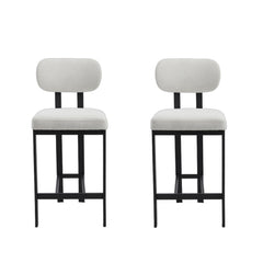 White and Black Counter Height Bar Chairs (Set of 2)