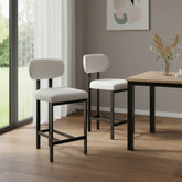 White and Black Counter Height Bar Chairs (Set of 2)