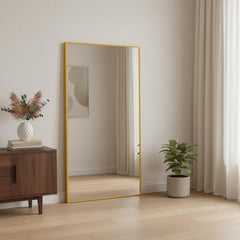 Gold Aluminum Wall Mount Or Leaning Framed Full Length Mirror