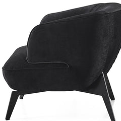Black Velvet & Steel Lounge Chair
