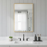 36" Gold Metal Framed Bathroom Vanity Mirror