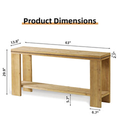 Boho Console Table with Storage Shelf