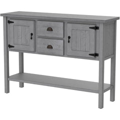Solid Wood Farmhouse Sofa Table Sideboard Cabinet