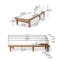 Acacia Wood Chaise Lounge