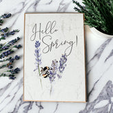 Hello Spring Wooden Block Sign