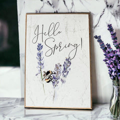 Hello Spring Wooden Block Sign