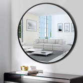 Minimal Black Round Wall Mirror - Radiant HomeLiving