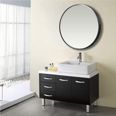 Minimal Black Round Wall Mirror - Radiant HomeLiving
