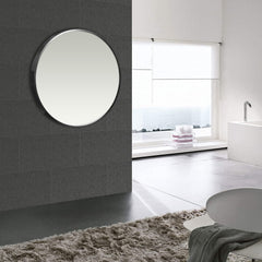 Minimal Black Round Wall Mirror - Radiant HomeLiving
