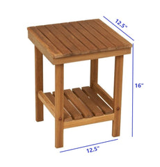 16" Grand Resort Teak Compact Shower Stool - Radiant HomeLiving