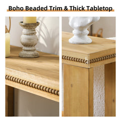 Boho Console Table with Storage Shelf
