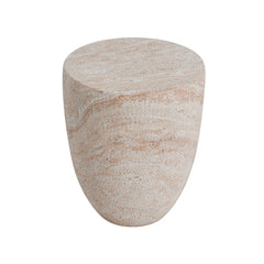 Travertine-Inspired Concrete Side Table