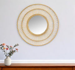 Boho Woven Wicker Wall Mirror