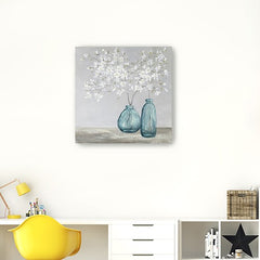 White Spring Flowers Canvas Art