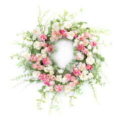 23" Artificial Peony Wreath