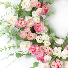 23" Artificial Peony Wreath