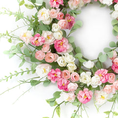 23" Artificial Peony Wreath