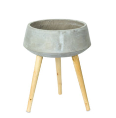 Cement & Wood Planter with Stand