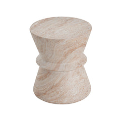 Travertine-Inspired Concrete Side Table