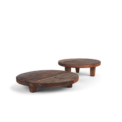 Set of Two Reclaimed Wood Riser Trays