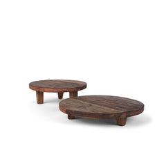 Set of Two Reclaimed Wood Riser Trays