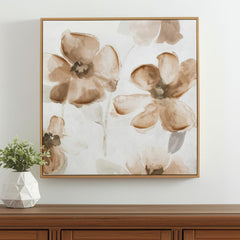 Set Of Two Floral Natural Framed Wall Art