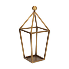 Gold Geometric Metal Lantern Candle Holder
