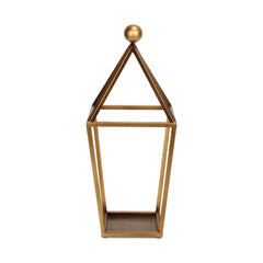Gold Geometric Metal Lantern Candle Holder