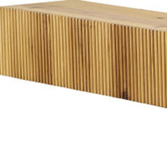 59" Natural Ribbed Solid Wood Floating Shelf