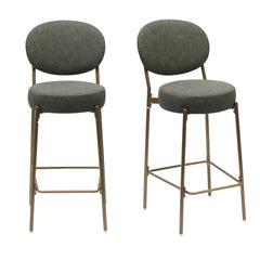 Green and Gold Low Back Bar Chair Set