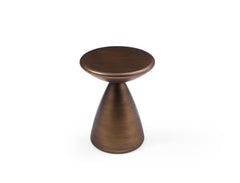 18" Bronze Steel Cinched High Waist Round Pedestal End Table