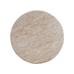 Travertine-Inspired Concrete Side Table