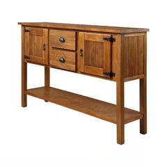 Solid Wood Farmhouse Console Table Buffet Cabinet