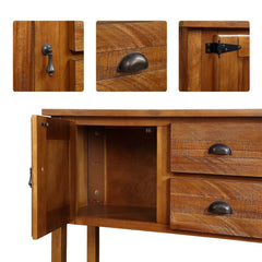 Solid Wood Farmhouse Console Table Buffet Cabinet
