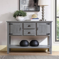 Solid Wood Farmhouse Sofa Table Sideboard Cabinet