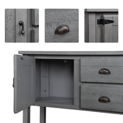 Solid Wood Farmhouse Sofa Table Sideboard Cabinet